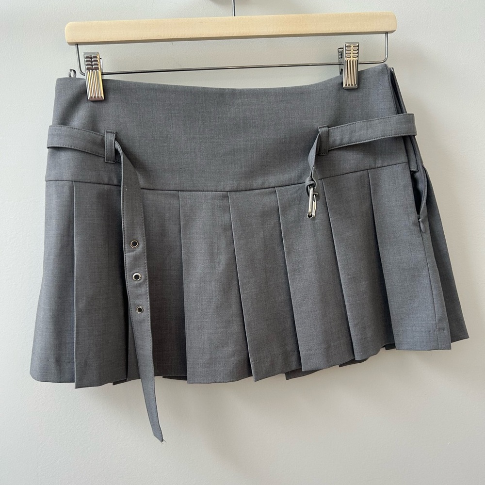Zara Charcoal Pleated Mini Skort